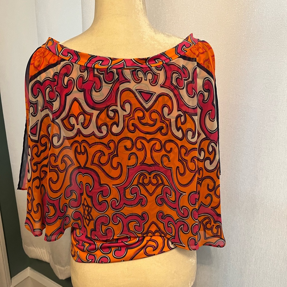 Vibrant Orange and Pink Women's Top
